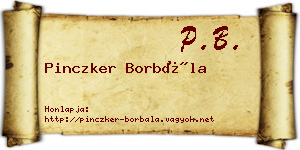 Pinczker Borbála névjegykártya